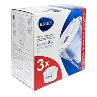 【BRITA】濾水壺 MARELLA馬利拉 白色3.5L 1壺3芯(車麗屋)