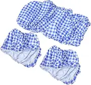 Elastic Picnic Table Cover Bench Covers 30x72 12x72 Inches Blue Plaid Waterproof for Outdoor Camping Hiking