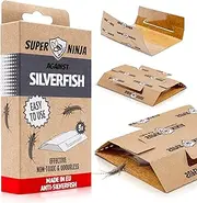 Super Ninja Silverfish Trap – 3 Pack, Silverfish Killer with Integrated Attractant, Odorless, Non-Toxic Sticky Traps for Basements, Bathrooms, Kitchens, Works for Up to 3 Months