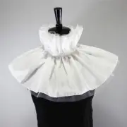 Lace-up Fake Stand Collar Mesh Splicing Ruffle False Neck Choker Clown Shawl