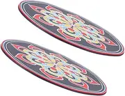 Abaodam 2pcs Singing Bowl Pads Non Slip Coasters for Mugs Handmade Embroidery Mat with Decorative Patterns Comfortable Texture for Meditation and Table Decor Luxurious Cushion