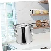 MOTHNUR Stainless Steel Storage Bucket Leakproof Large Capacity Use for Rice Flour Grains Milk for Home or Café
