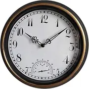 Garden Clocks Outdoor Waterproof, 12 Inch Retro Outdoor Clocks for The Garden Wall Mounted with Silent Clock Outside Clock Indoor Outdoor Decoration