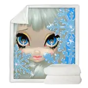 Faces of Faery #135 Beautiful Snowflake Ice Girl Throw Blanket