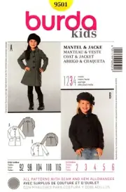 Burda Sewing Pattern 9501 Burda Kids Coat and Jacket