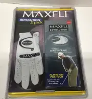 Maxfli Revolution White Leather Small Left Handed Golf Gloves Pack of 2