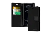 Mercury Goospery Canvas Diary Flip Case For Apple iPhone 13 Pro (6.1") - Black