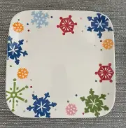 TARGET HOME Ironstone SLEDDIN HILL Snowflakes 10.75" Dinner Plate Embossed HEAVY