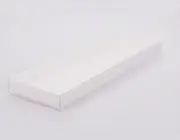 27 x 9 x 2cm Triple Cookie Dessert Box with Clear Slide Cover - Gloss White