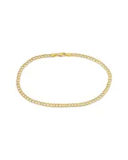 14K Italian Gold Curb Link Chain Ankle Bracelet