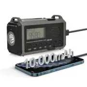 Solar Hand Crank AM FM SW NOAA Weather Reading Lamp 10000MAh SOS Alarm PowerBank