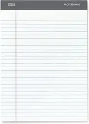 Office Depot® Brand Perforated Pad, 8 1/2" x 11 3/4", Wide Ruled, 200 Pages (100 Sheets), White