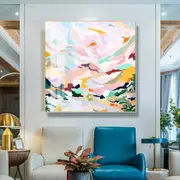 Abstract Pink Mountain Hand Painted Style Canvas Prints