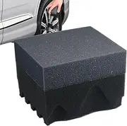 Tire Shine Sponge,Tire Shine Brush Applicator - Absorbent Ergonomic Handle Foam Wax Wave Design Brush for RV Truck Auto Glass Polishing Wheel Coating Application
