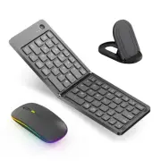 Wireless Bluetooth Keyboard & Mouse Combo, Foldable Mini Portable Typepad for...