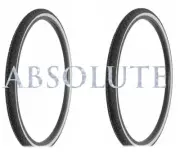 PAIR OF WHITEWALL BICYCLE GENUINE DURO TIRES IN 26 X 1 3/8 CROSSRANGER TREAD.