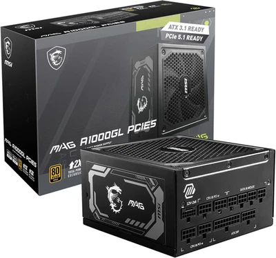 MAG A1000GL PCIE 5 Gaming Power Supply - ATX 3.1 & PCIE 5.1 Ready - Full Modular