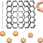 25 Cavity Stainless Steel Flower Cookie Cutter Set, Mini Daisy-Shaped Cutters for Baking, Biscuits, Vegetables & Sandwiches - Includes Cleaning Brushes
