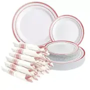 Pre Wrapped Cutlery Set- 25 sets of Fork, Knife, Spoon wrapped in a napkin - ...