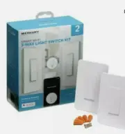 New Merkury Innovations Smart Wi-Fi 3 Way Light Switch Kit Control Anywhere