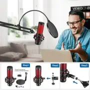 Microphone Arm, AK-35 Microphone Desk Stand Suspension Boom Mic VLOG YouTube