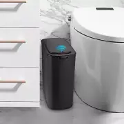 Automatic Motion Sensor Black Bathroom Trash Can with Lid, 2.6 Gallon Touchless