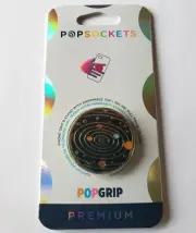 NEW Popsockets Premium POPGRIP Phone Grip & Stand - BLACK SOLAR FLARE