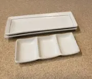 Thrree Compartment Condiment Dish + Two Serving Dish New without Tags