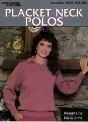 Placket Neck Polos Knitting Designs by Darla Sims Leisure Arts Leaflet 535 NOS