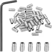 uxcell #10-24x3/8 Internal Hex Socket Set Grub Screws, 50 Pcs 304 Stainless Steel Cup Point Set Screw with Hex Key Wrench for Door Handles Bathroom Fixtures