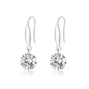 Sterling Silver Clear Cubic Zirconia Hook Hypoallergenic Earrings