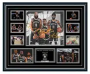 Brooklyn Nets Kevin Durant, James Harden Kyrie Irving Signed L E Frame