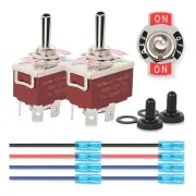 4Pin Reverse Polarity Toggle 2PCS 12V Momentary Rocker 30A on on DPDT 33586