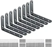 Shelf Brackets 16pcs Corner Brace Black Steel L Brackets for Shelves 5 Inch x...