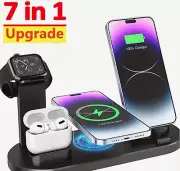 30W 7 in 1 Wireless Charger Stand Pad For iPhone 14 13 12 Pro Max Apple