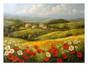 Sunflower Field Canvas Painting Art Print