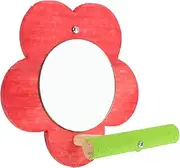 GRIRIW Cute Blossom Shape Mirror Bird Toys Parrot Mirror Perch Stand for Small Pets Mental Stimulation Toy