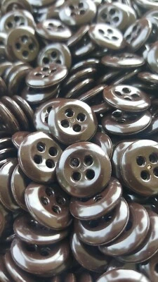 Brown Buttons, 4 Hole Sewing/Crafts Buttons 10mm - 24 Pieces (57)