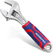 WORKPRO 6-Inch Adjustable Wrench, Wide Jaw Opening Wrench with Rubber Anti-Slip
