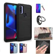 For Motorola Moto G Pure/ Moto G Power 2022, Brushed Texture Cover + Ring/ TG
