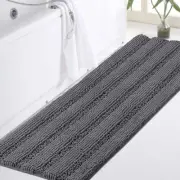 Bathroom Runner Rug Gray Large Bathroom Rugs Plush Chenille Bath Rugs Non Sli...