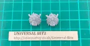 White Lions Chrace Lion Heads Icons x 2 Warhammer AOS High Elves RARE OOP T4 D