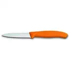 Victorinox Paring Knife, 8 cm Pointed Tip, Wavy Edge, Classic, Orange