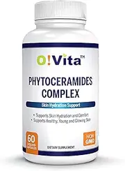 O!VITA Phytoceramides Complex, Skin Repair and Rejuvenation, Anti-Aging Support, Plant-derived, with Vitamins C, B-6, B-12, and Alpha Lipoic Acid, 2-Month Supply (60 Non-GMO Liquid Capsules)