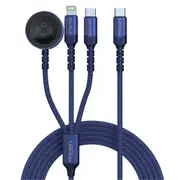 Promate ICHARGE-TRIO.BLU 60W PD - 480Mbps USB-C Multi-Connector Cable - 1.5m - [ICHARGE-TRIO.BLU]