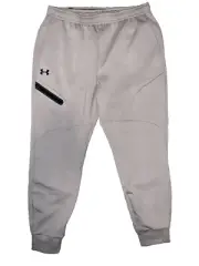 MEN'S UNDER ARMOUR UNSTOPPABLE FLEECE JOGGER PANTS Size L Taupe/Black MSRP $100