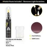 Touch Up Paint For Suzuki All Models ZLS Active Pink With Polish Paste