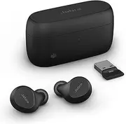 [Jabra] Evolve2 True Wireless Earbuds - in-Ear Bluetooth Earbuds with Active Noise Cancellation & 4-Mic MultiSensor Voice Technology - Microsoft Teams Certified, Works with All Meeting Apps - Black