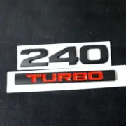 1x Black 240 Matte + 1x Black Red TURBO Metal Sticker Badge Emblem Decal Vehicle (for: Renault)