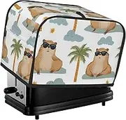 Generic Beach Cute Capybara Print 2 Slice Toaster Cover Fingerprint Bread Maker Protectors,Kitchen Small Appliance Dust Cover
